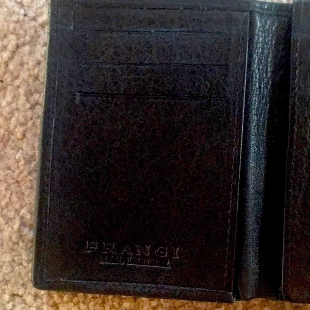 Super Soft Frangi  Black Leather Mens Wallet Tri Fold